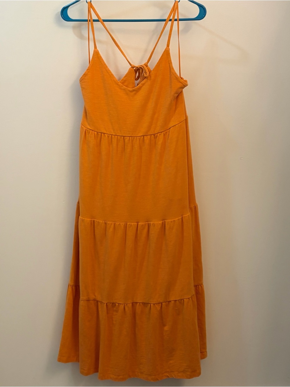 Old Navy Orange Spaghetti-Strap Tiered Midi Dress